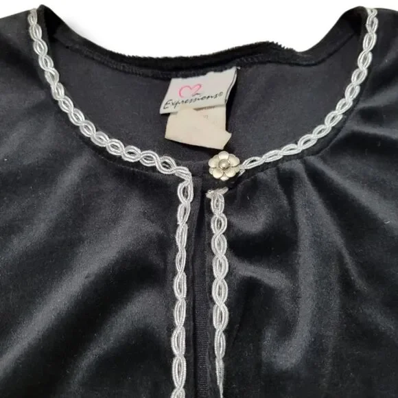 Y2K Vintage Top Size 12 Vintage Expressions Long Sleeve Shirt Crop Top Y2K Vibes - Picture 4 of 7